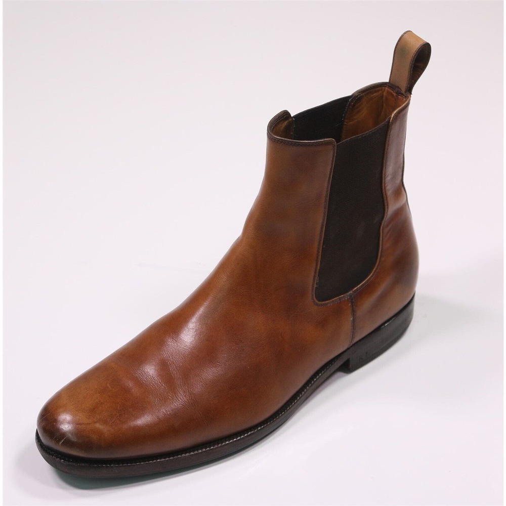 Ralph Lauren Italy Belgrade British Tan Brown Chelsea Ankle Boots Men's US 11 D